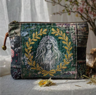 Pochette "dryade" en tissus Upcyclé pochette "dryade"